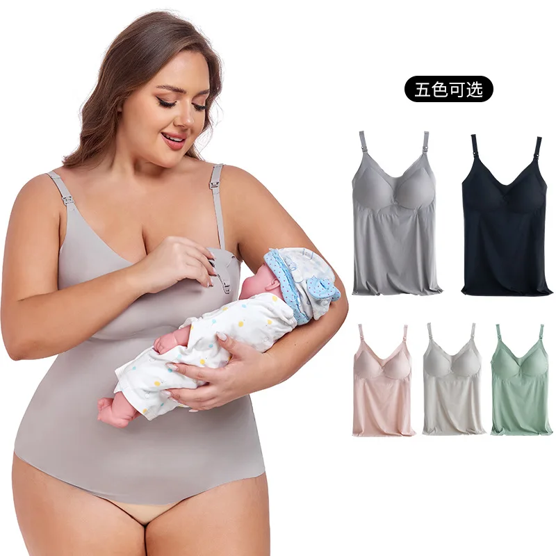 Large Size Pregnant Women Breastfeeding Vest Bra Free Summer Nursing Tank Tops  Female Pregnancy Sling Vest Maternity Clothing