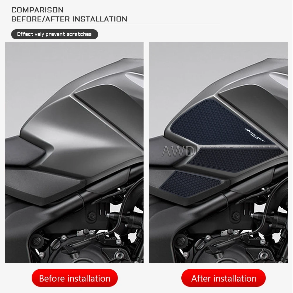 Motorcycle Anti slip sticker Tank Traction Pad Side Knee Grip Protector For CB1000 Hornet 2025 Hornet1000 CB 1000 Hornet 2026 - view 4