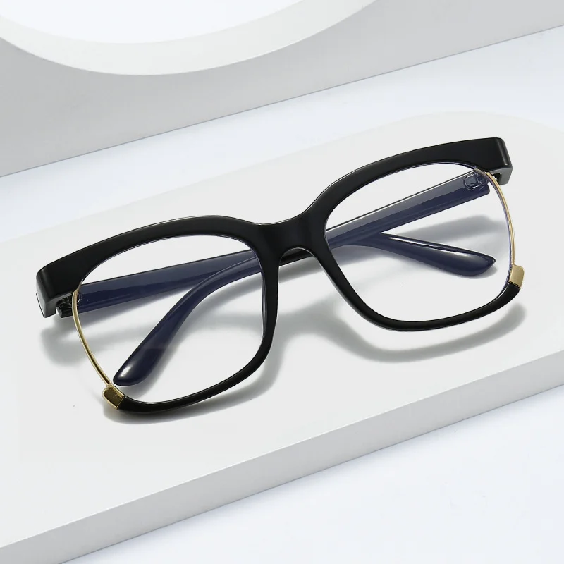 

Glasses Frame Anti Blue Light Square Colored Transparent Optical Decorative Flat Mirror Black Coffee Universal Trendy Luxury