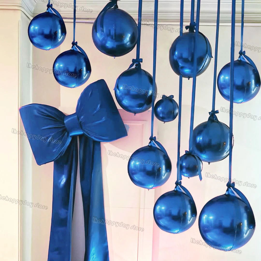 12 Stück schwarze hängende 4D runde Folienballons 22/15/10 Zoll 4D Folien-Heliumballon für Bogen Geburtstag Mädchen Kokette Hochzeit Weihnachtsdekoration – Detail 40