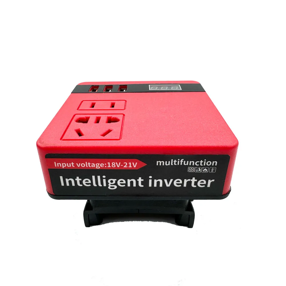 Imagem -04 - Inversor de Energia Portátil para Milwaukee 18v Li-ion Battery Dc18v to Ac110120v Adaptador de Carregador Bateria com Exibição Atual
