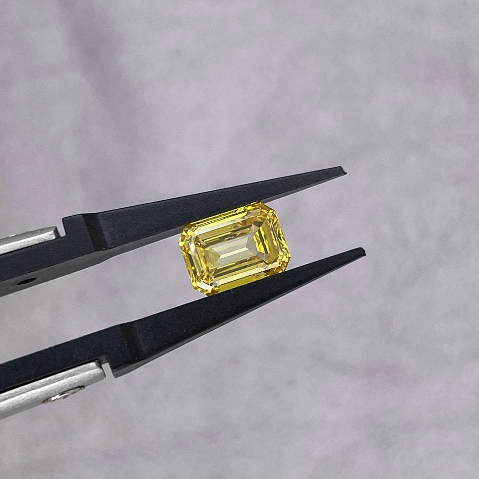 Emerald Cut Lab Grown Diamond Yellow Color HPHT Diamonds Diamantes De Laboratorio Diamantes VS Edelstenen Jewelry Making Gems view 4