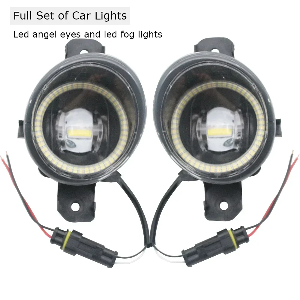 2 X LED Car Fog Light Assy Lens for Infiniti JX35 QX60 L50 M45x M35x M35 Fuga Angel Eye Driving Daytime Running Lamp DRL 30W PTF