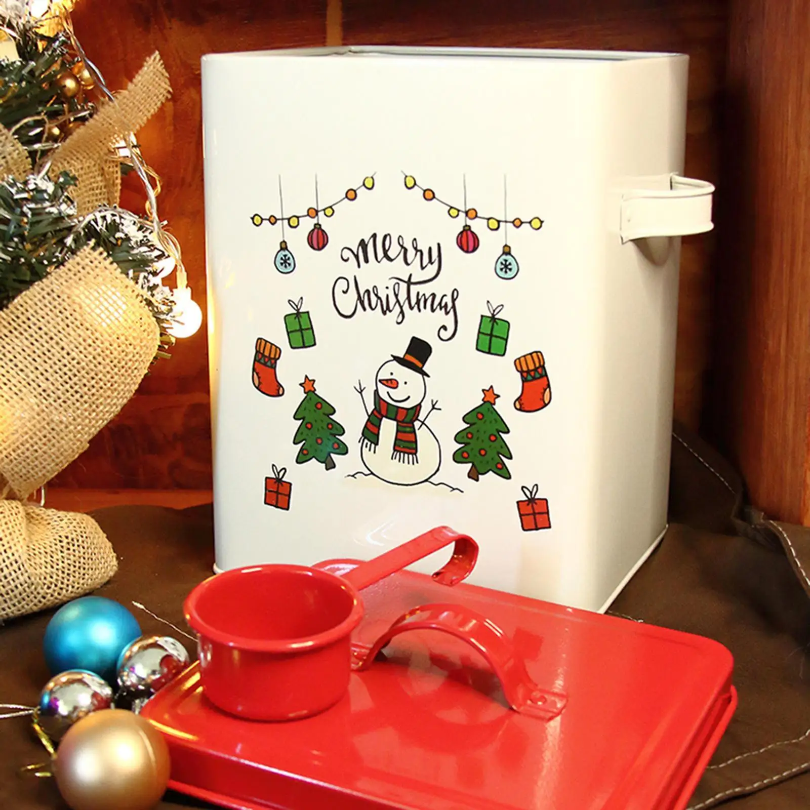 กล่องดีบุกผงซักผ้าพร้อมถังสีสี่เหลี่ยมช้อนสําหรับหอพักเดินทาง