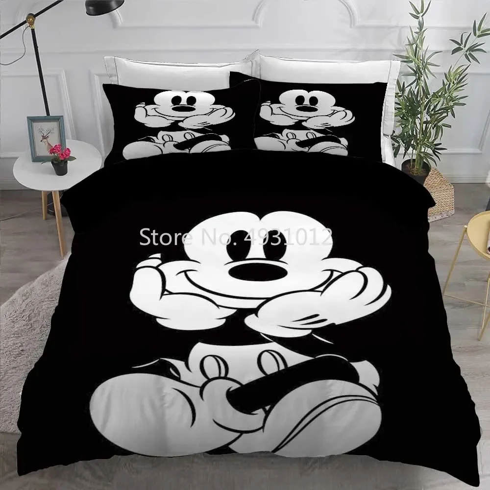 Disney Cute Mickey Minnie Mouse Baby Bedding Set Quilt Cover 3D Home Bedroom Decor for Children Kids Boy Girl Queen King Size