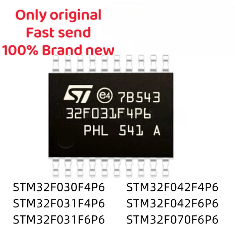 10pcs 100% New STM32F031F4P6 STM32F031F6P6 32F031F4P6 32F031F6P6 sop-20 Chipset