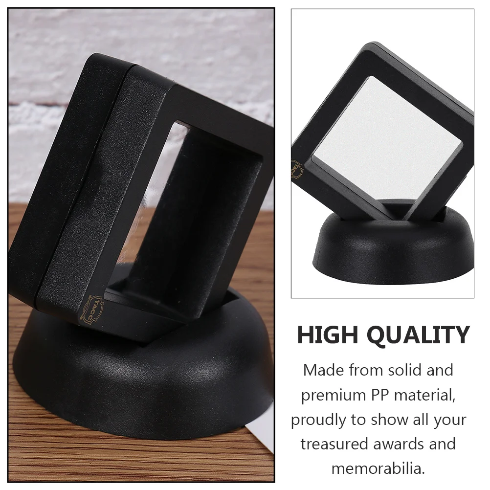 5pcs Coin Display Stand Commemorative Rack PP Plastic Material Square Case Storage Box Home Office Decor Collection
