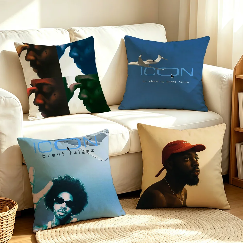 Singer B-Brent F-Faiyaz-S Icon cushion cover Soft Smooth Pillow Case Hidden Zipper Washable Decorative Couch Office Gift