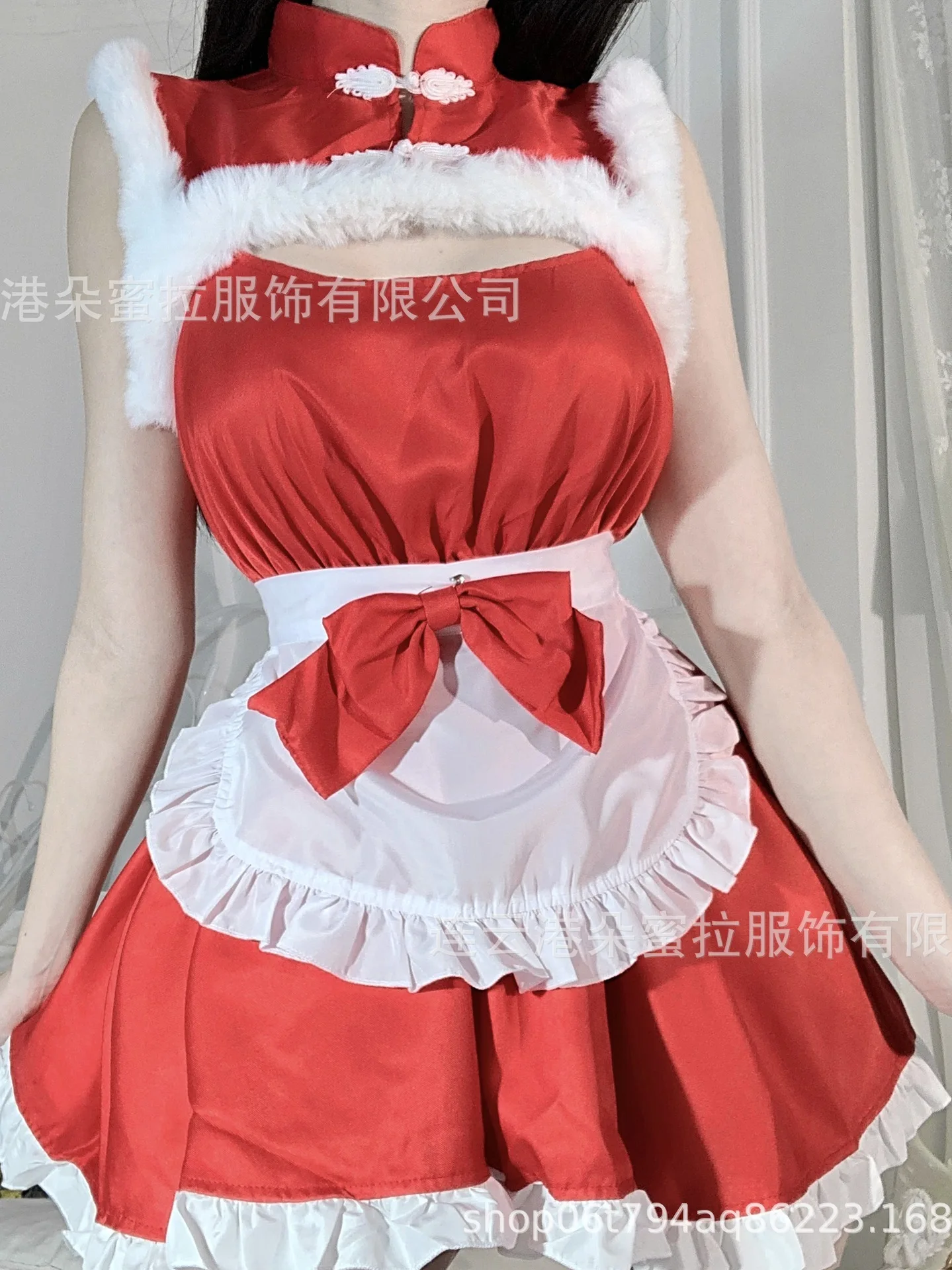 Mini vestido vermelho sexy para mulheres trajes cosplay femininos trajes de coelho elegante vestido de Natal novo top de moda, 0KU2, 2024