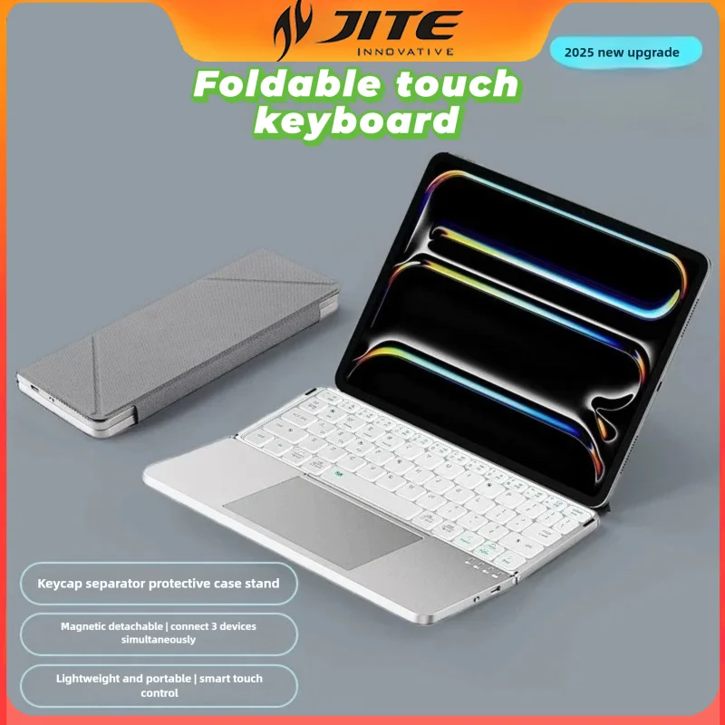 JITENEW Bluetooth 5.0 Keyboard Multifunctional with Touchpad Wireless Mini Keyboard for Andriod  IOS ,smartphone