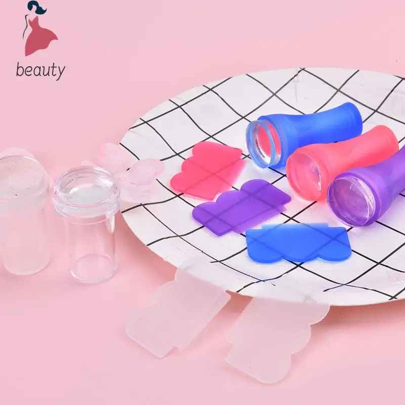 1 компл. Easy-French Nail Stamper Monocle Jelly Print Silicone Transfer скребок с рисунком Nail DIY шаблонные штампы