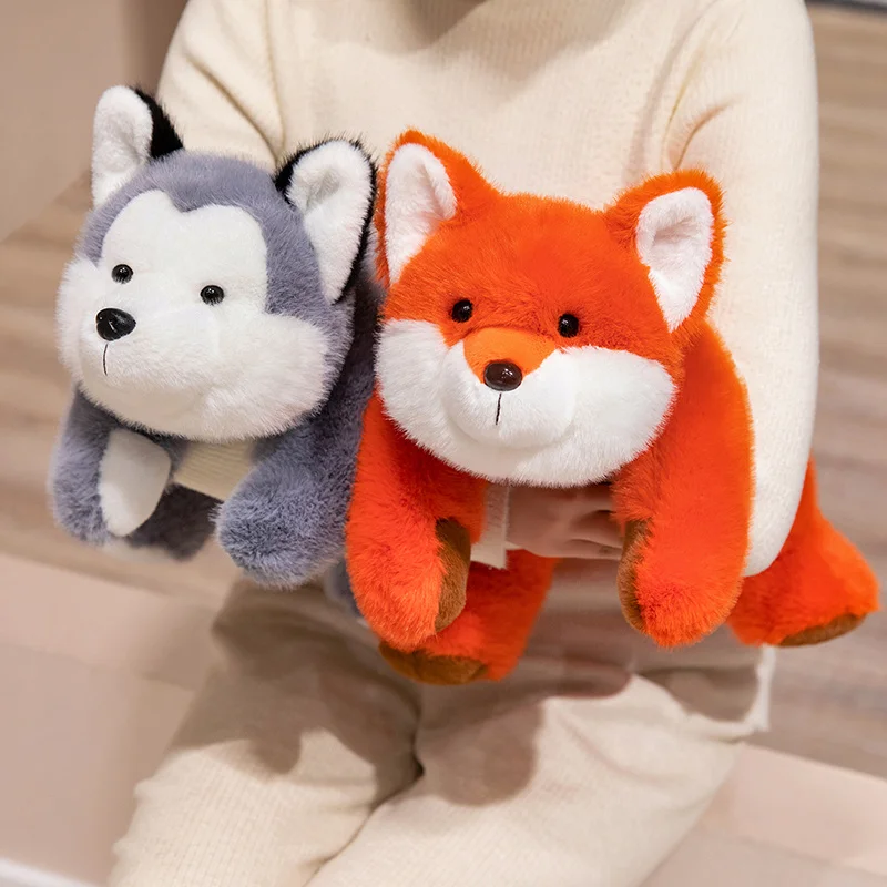 18/30/40cm kawaii bonecas de pelúcia guaxinim ocidental highland cão raposa preguiça husky capivara adorável deitado animal travesseiro brinquedo dos desenhos animados presente
