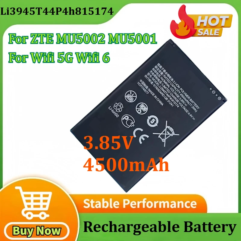 

3.85V 4500mAh 17.3Wh Li3945T44P4h815174 for ZTE MU5002 MU5001 Wifi 5G Wifi 6 Router battery