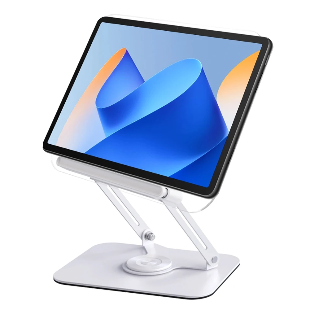 

Acrylic Cookbook Stand Adjustable Recipe Book Holder with 360 Degree Rotating Base with Page Clips for Laptop Recipe Textbook