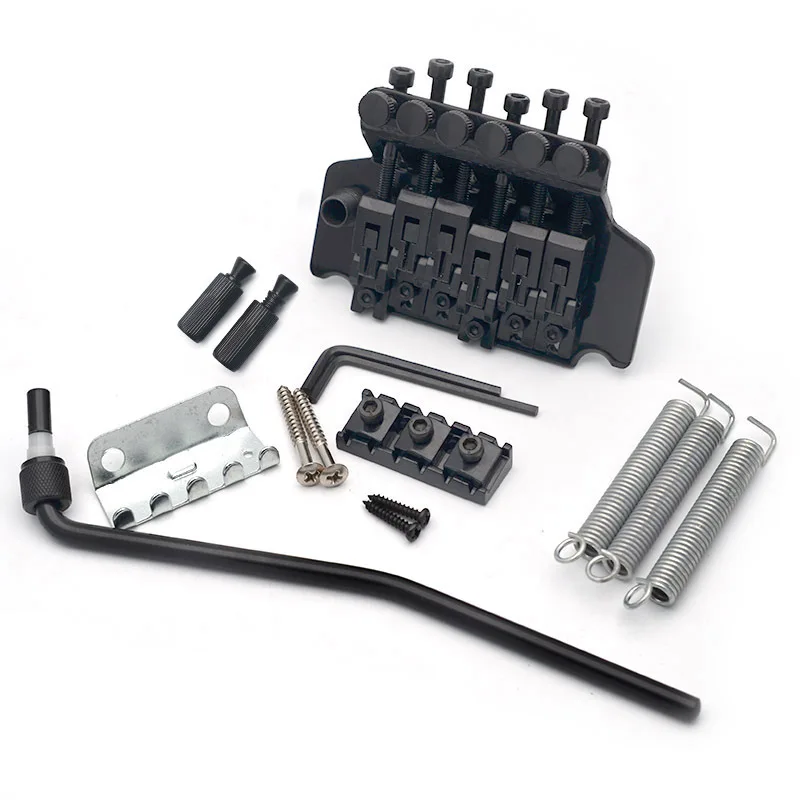 electric-guitar-double-locking-tremolo-bridge-system-vibrato-tailpiece-tremolo-arm-hardware-black-gold-chrome-finish