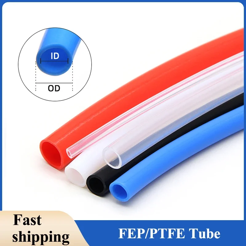 FEP PTFE Tube Dia 0.5 1 2 2.5 3 4 5 6 7 8 10 12 14 16 18 20mm PTFE/F46 Insulated Rigid Pipes 600V For 3D Printer Parts Pipe