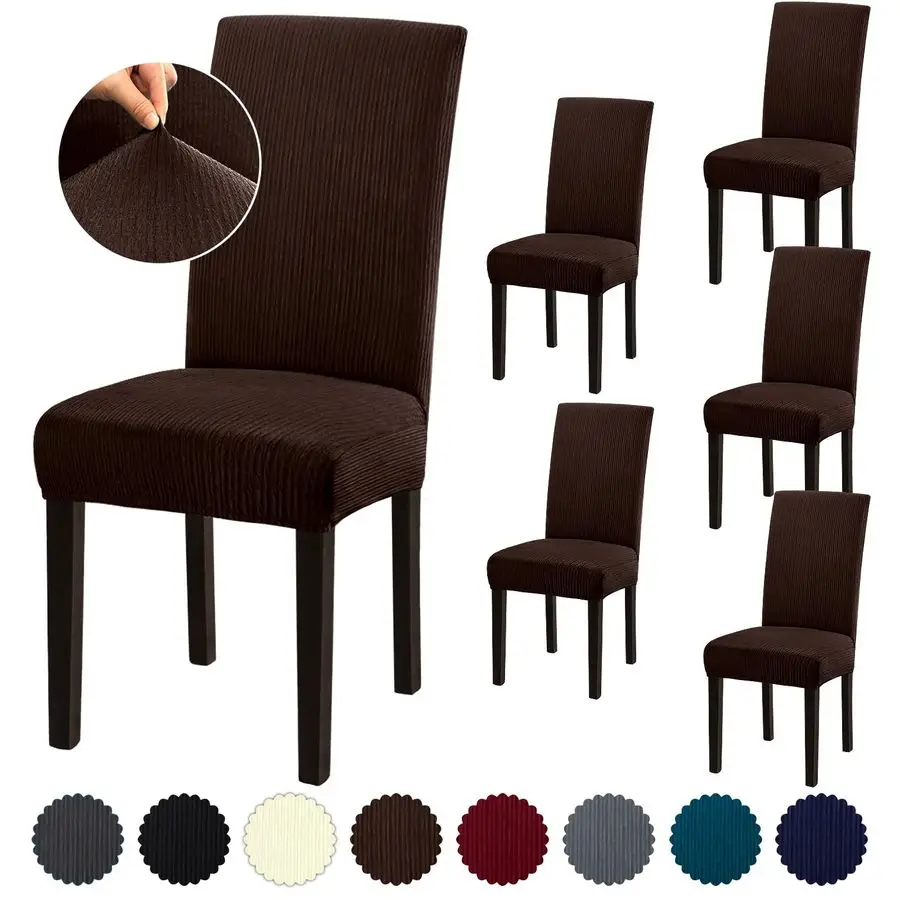 

Набор из 6 чехлов для стульев в столовую, съемные моющиеся чехлы для обеденных стульев, для столовой, отеля, торжественных мероприятий