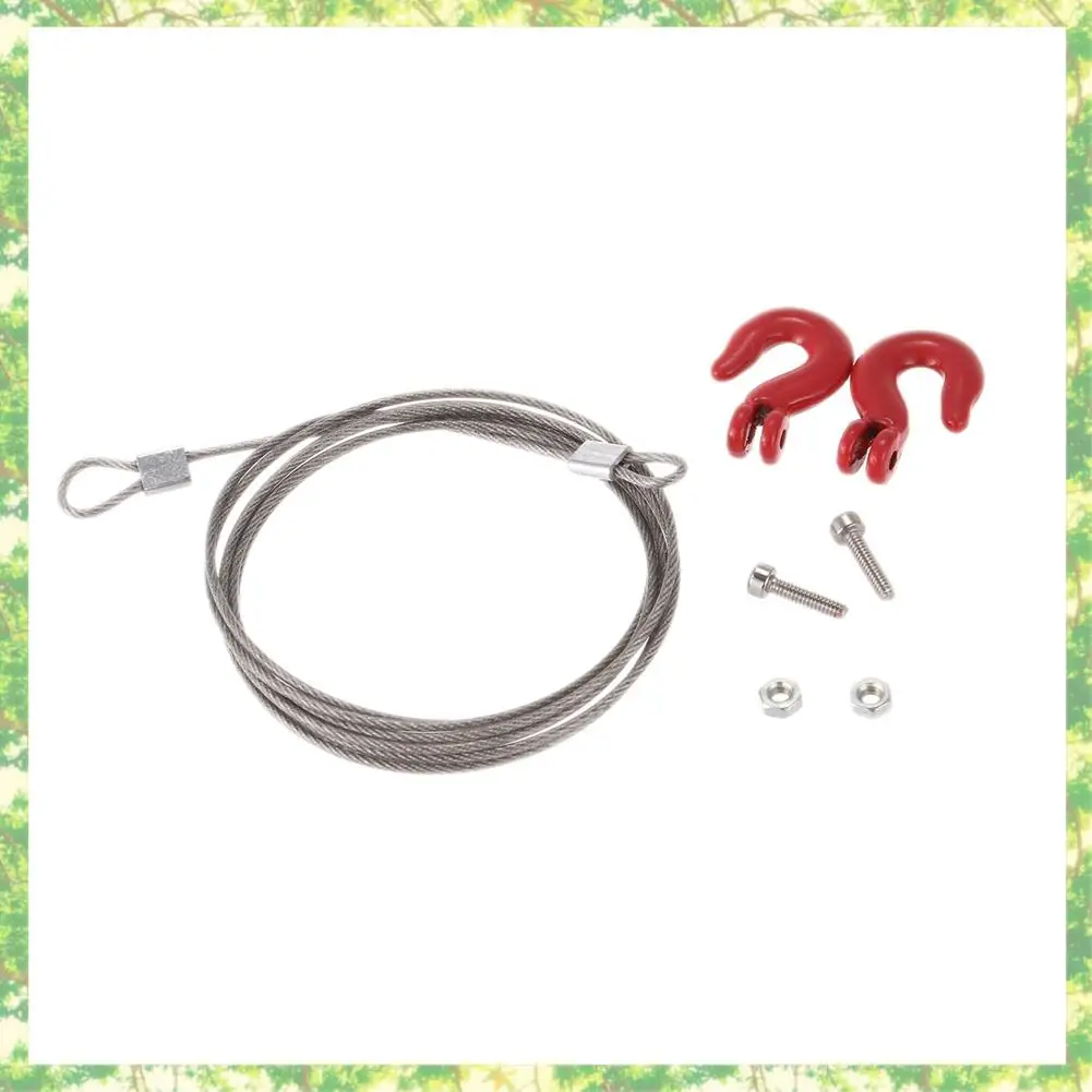 صديقة للبيئة-1 قطعة 1:10 RC الزاحف اكسسوارات سحب سلسلة و 1 قطعة 1/10 RC سيارة الزاحف الصلب حبل للسحب مع السنانير #5