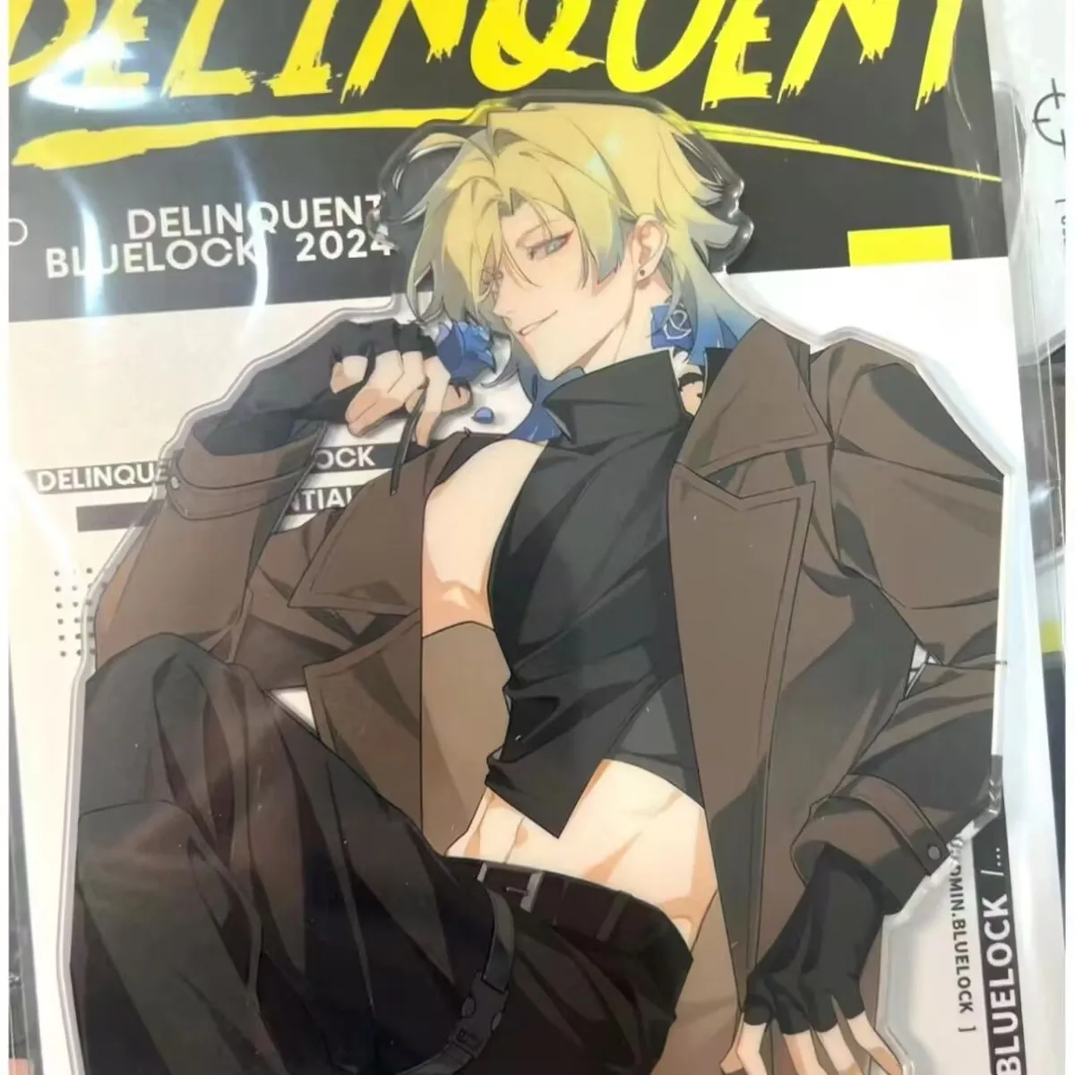 علامة "السجن الأزرق"، ديكور سطح المكتب من الأكريليك بقفل أزرق، علامة سطح المكتب المحيطية ذاتية الصنع مقاس 10 سم باو ما، لينغ وانغ