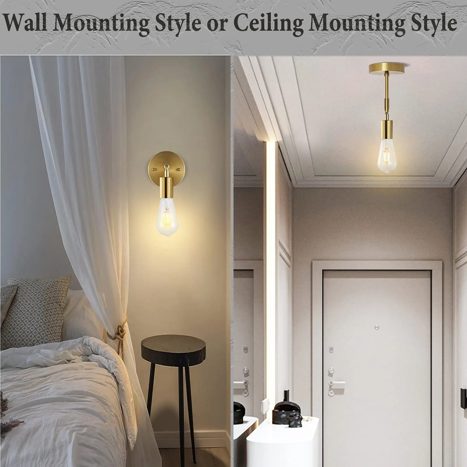 Vintage LED Wall Lamp 180° Rotatable Industrial E27 Bedroom Bedside Bathroom Mirror Wall Light Vanity Fixture Ceiling Light