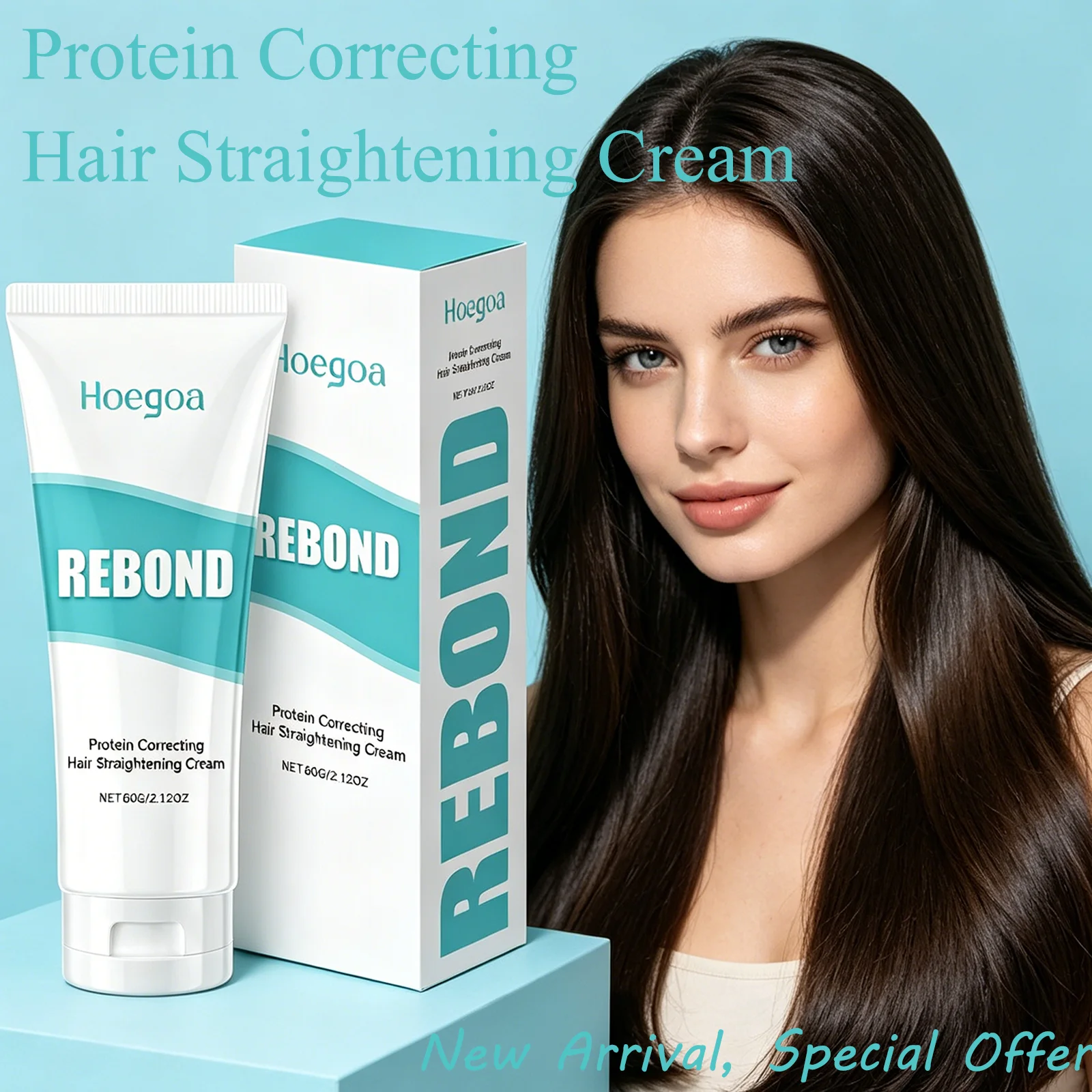 HOEGOA 60G Protein Correcting Hair Straightening Cream Quick Absorption Enhances Gloss Long-Lasting Effect Cream For Hair