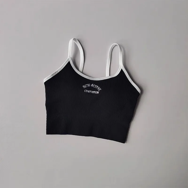 Atmungsaktiver Sport-BH für Damen, Fitness-Gym-Workout-Push-Up-Camisole, Yoga-Top mit Schriftzug, Pilates-Kleidung, Crop-Top, Yoga-BH – Detail 11