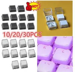 30/20/10Pcs Transparent Keycaps Double-layer Keycaps Removable Paper Clips Custom MX Switch Relegendable Keycap Shell Protection