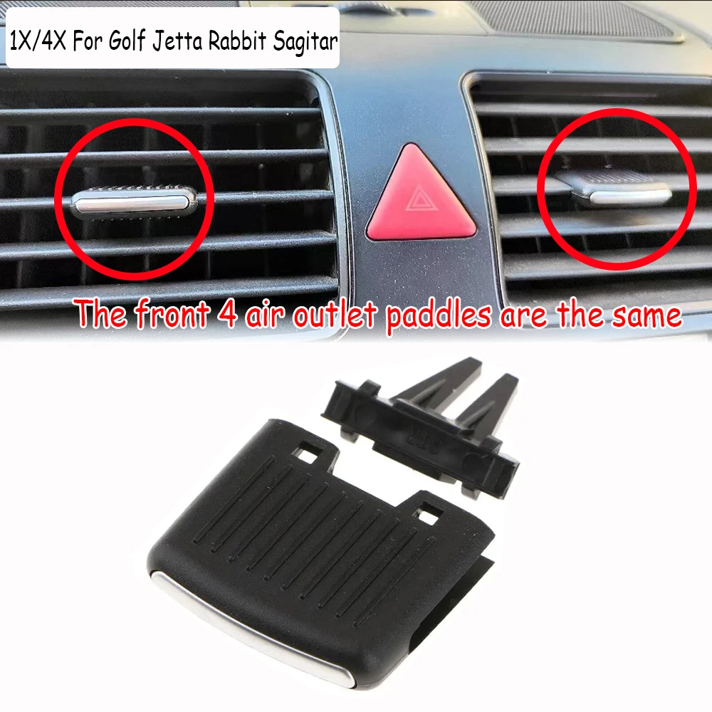 1/4 pçs saída de ar ventilação grill ajuste slide clipe picareta para vw golf 5 gti jetta a5 mk5 gla coelho sagitar 2006 2007 2008 2009