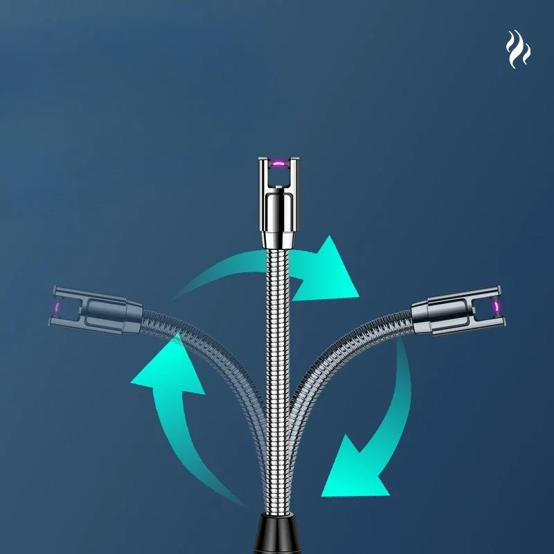 New Metal Aromatherapy Candle Gas Stove Kitchen Charging Ignifier Outdoor Bendable Natural Gas Extended Lighter Ignition Stick