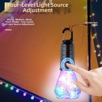 Handheld Waterproof LED Camping Light Dimmable Retro Colorful Atmosphere Lamp Portable Rechargeable Solar Tent Light Hiking
