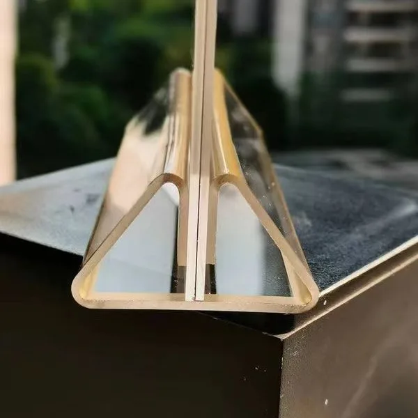 Acrylic Gold-edge Triangular Table Card Horizontal Vertical Photo Frames Display Stands Transparent Dining Table Decorative