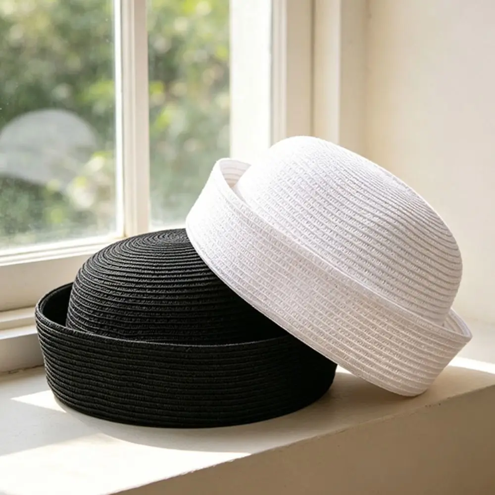 Fashion Elegant Straw Pillbox Hat Fedoras Classic Straw Beret Hat Teardrop Weave Medicine Box Hat Cocktail Event
