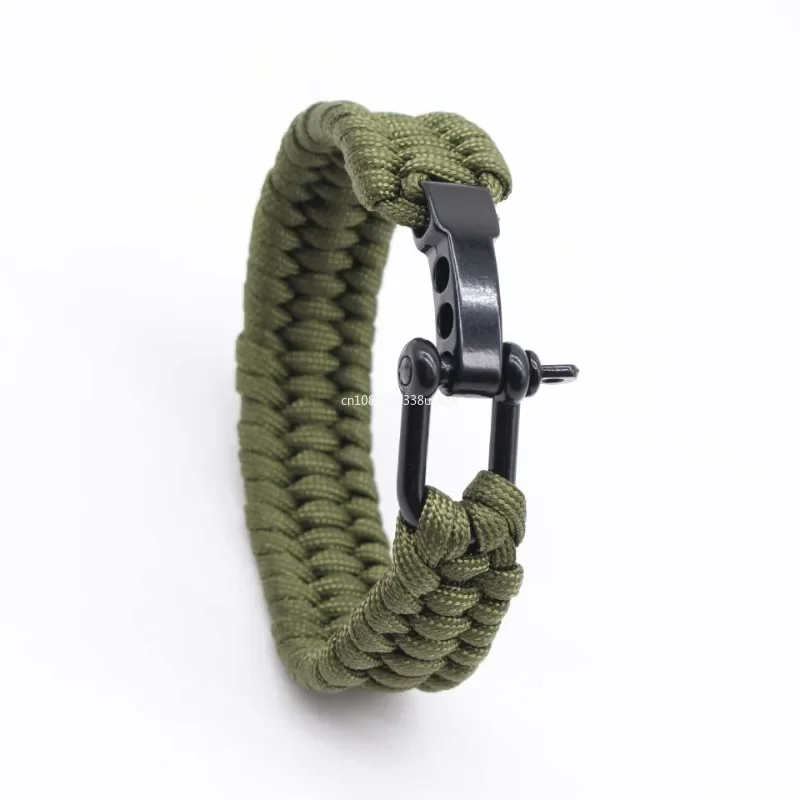 Bracelet Outdoor Safety Equipment Handmade Rope Survival Outdoor Emergency Paracord Bracelets U-shaped Shackle for Men Women