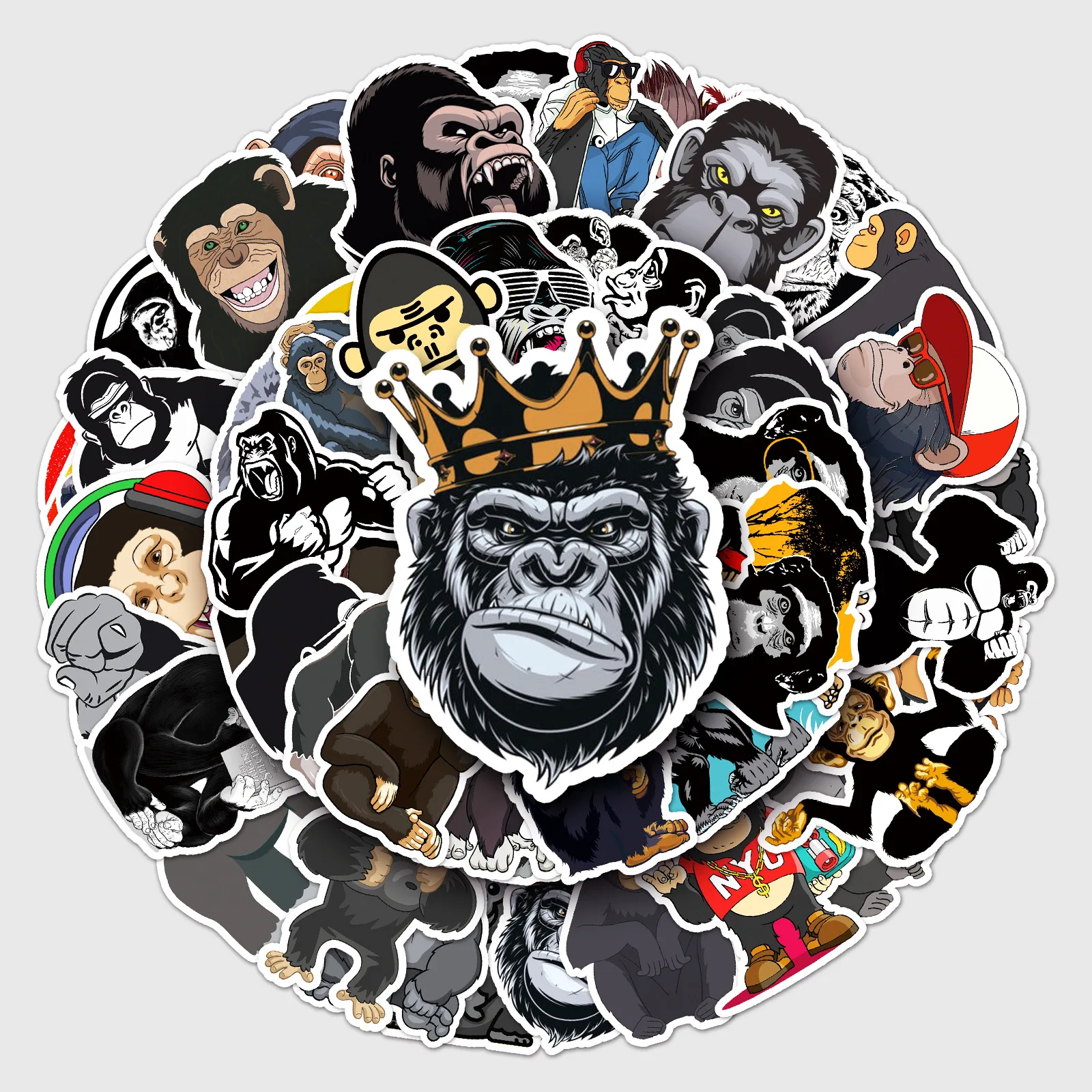 

10/50PCS Cartoon Animal Gorilla Graffiti Sticker Waterproof Decal Kids Toy for Stationery Box Scrapbook Diary Book Desk Wardrobe