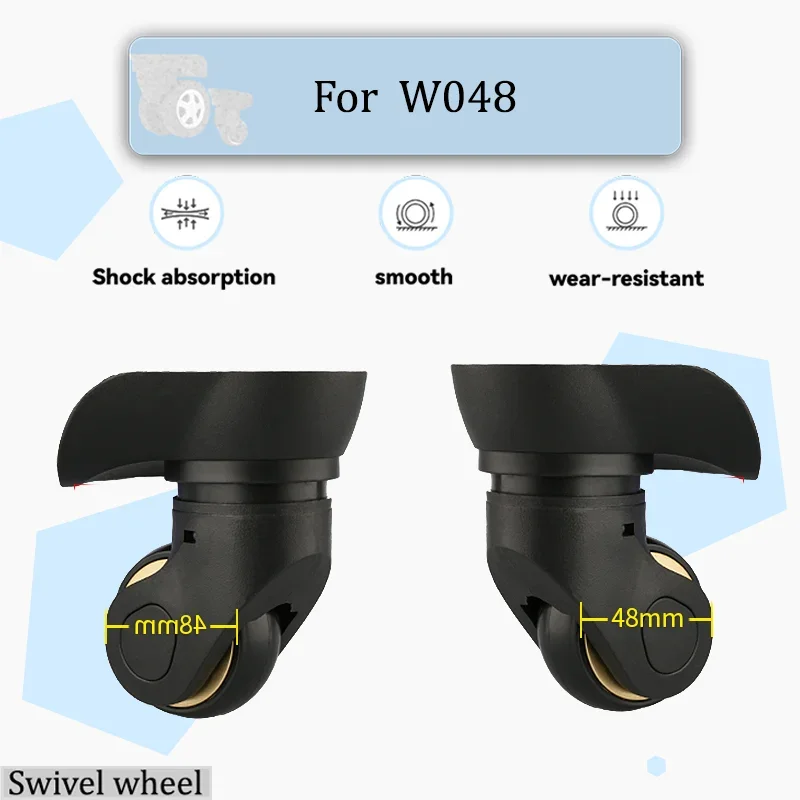 For W048 Rainproof Wheels for Luggage Waterproof Multi-Directional Wheels Sand and Mud Resistant Suitcase Wheels