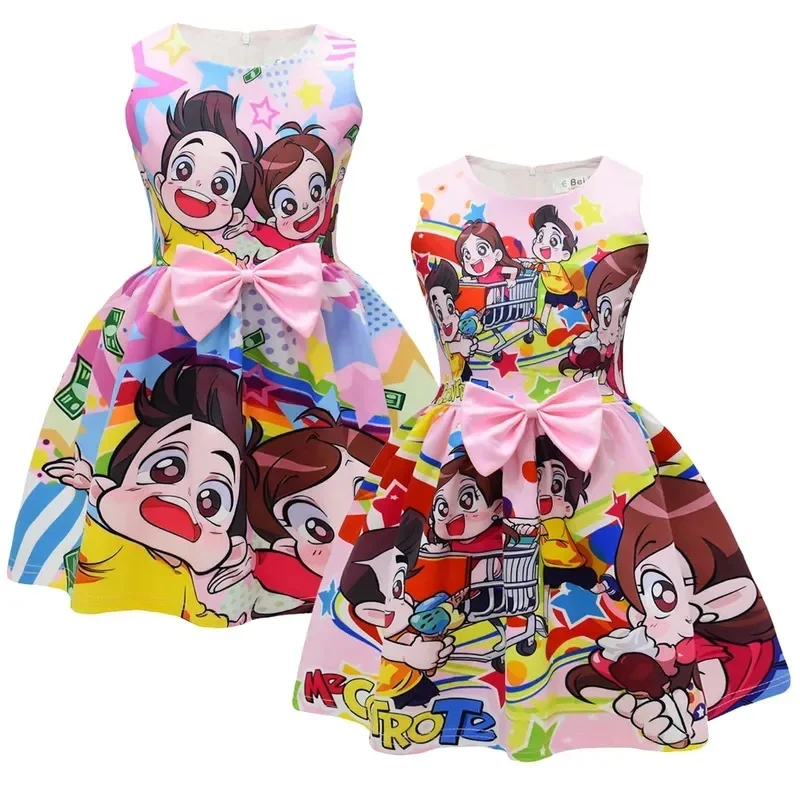 Robe de princesse Giselle Me Contro Te pour cosplay, vêtements d'été, costume de fête d'anniversaire ou de Noël, robe à nœud