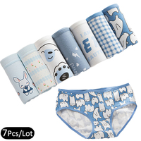 7Pcs/Lot Women's Underwear Cotton Cartoon Panties Print Breathable Briefs Girls Soft Panty Intimates for Female Sexy Lingeries