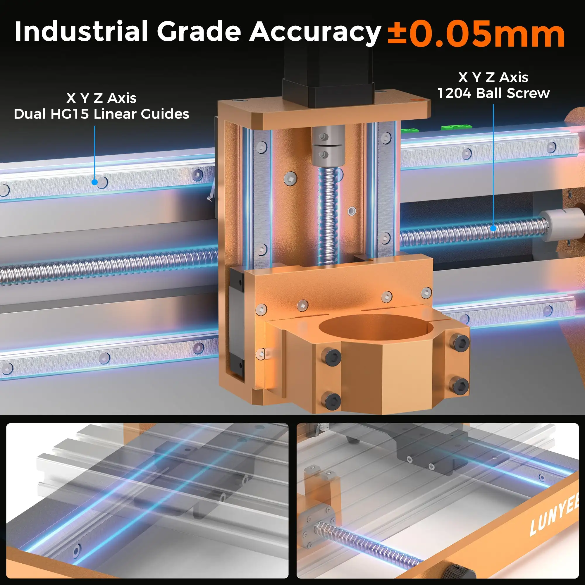 Lunyee 3020 Nova Desktop CNC Router 800W Spindle 3 Axis Engraving Machine for Wood Acrylic Aluminum Carving - view 4