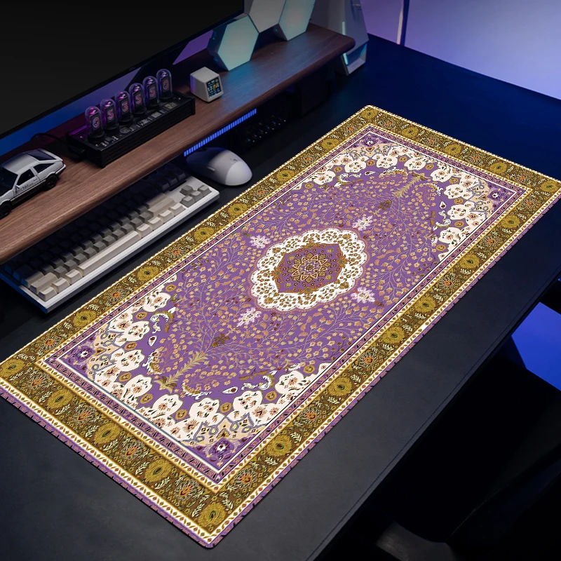 

Persian carpet style gaming mouse pad Large rubber non-slip desk mat locking edge writing mat entertainment office universal XXL