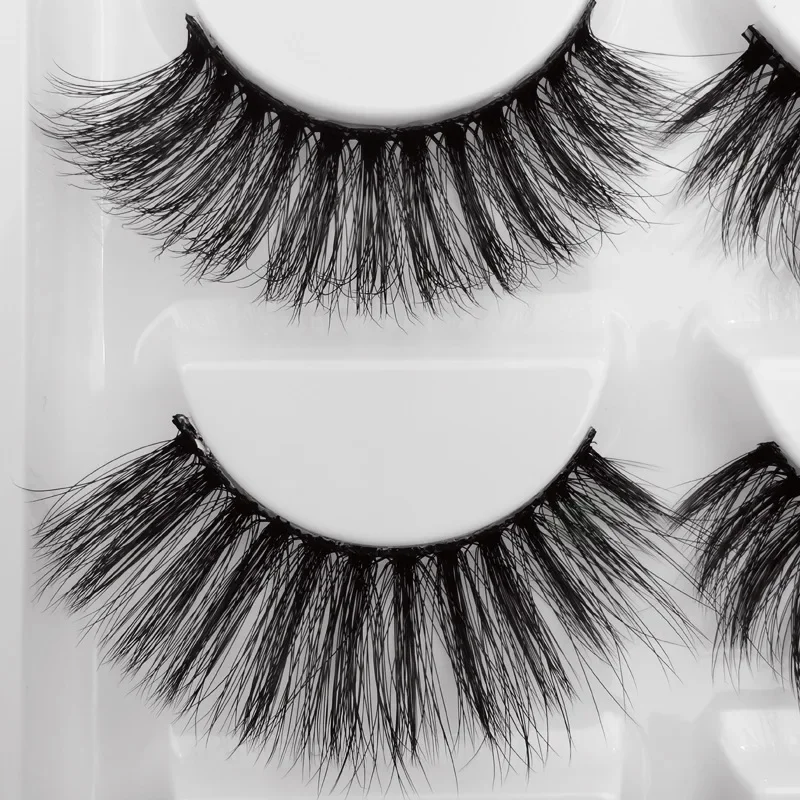 3D Cross Nerz Falsche Wimpern Dicke Vollstreifenwimpern für natürliche Augen-Make-up-Looks