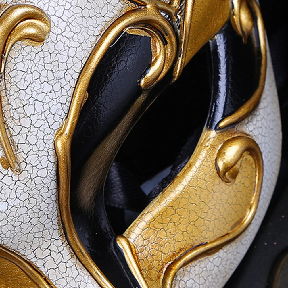 

Cracked Mask Adjustable Masquerade Half Face For Men Carnival Party Costume Masquerade Mask Ball Decoration Black