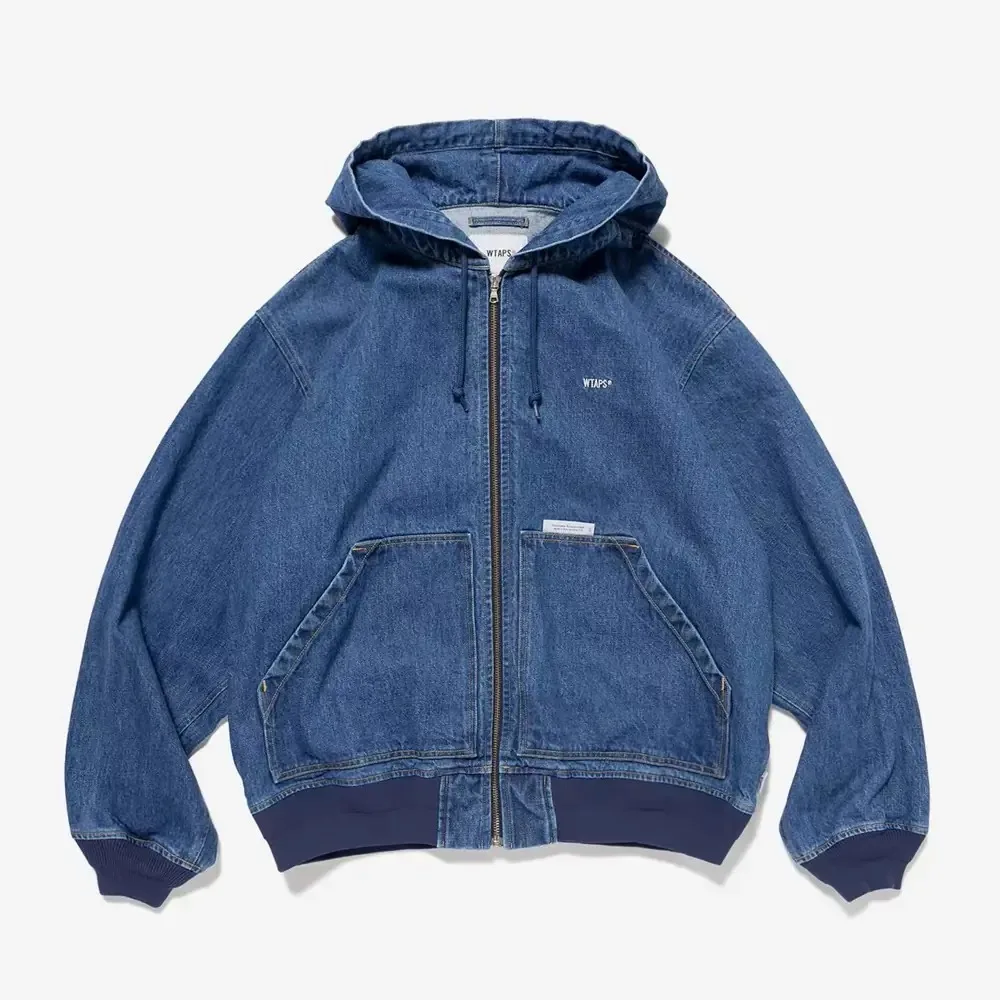 WTAPS D00M JACKET 26SS Men's Hooded Denim Work Jacket Loose Fit Casual Streetwear Jean Coat