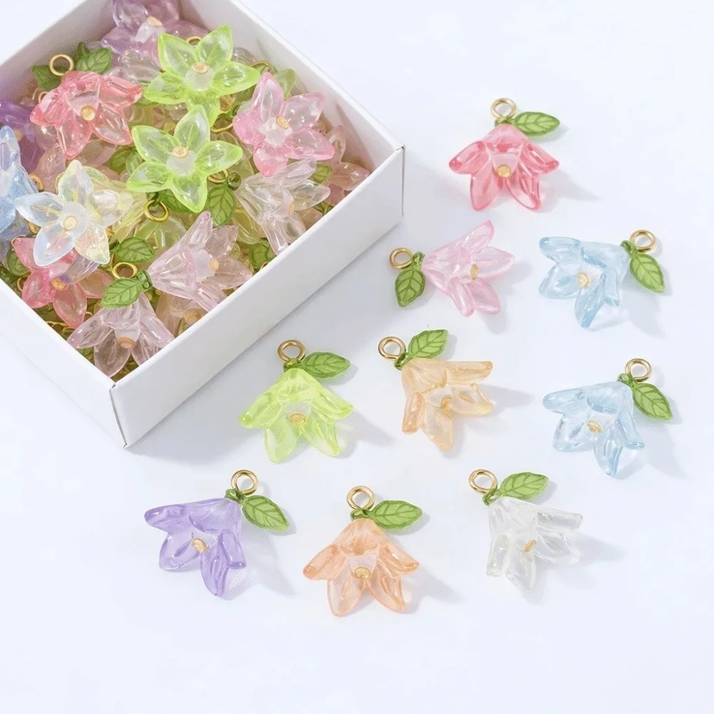 

20pcs Sparkling Artificial Lilies of The Valley Flowers Mini Decorative Bellflower Garden Stake DIY Colorful