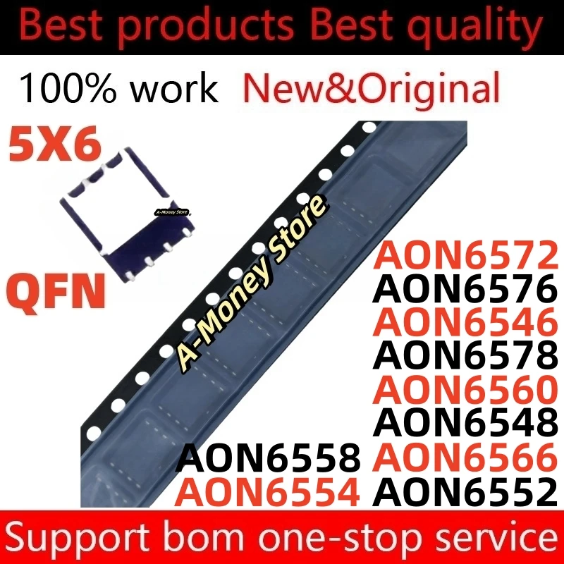 (5pcs)AON6554 AON6546 AON6548 AON6552 AON6558 AON6572 AON6576 AON6578 AON6560 AON6566 QFN-8