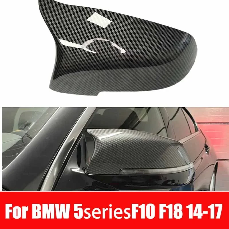 For BMW 5seriesF10 F18 2014-2017  Replacement Rearview Side Mirror Covers Cap car Accessories Carbon Fiber Gloss