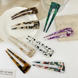 New Fashion U-Shaped Hairpin Hair Fork Acetic Acid Hair Clips Leopard Marble Print Hair Sticks for Women Hair Accessories