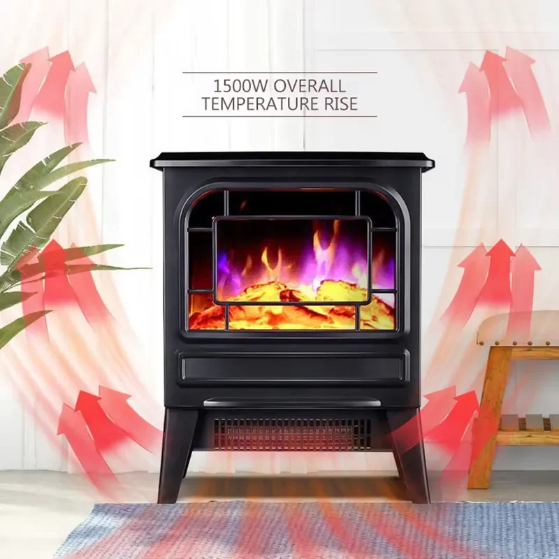 Electric Fireplace Heater LED Flame Lamp Simulated Fire Light Home Heating Decor Indoor Warmer Ambient Lighting Device