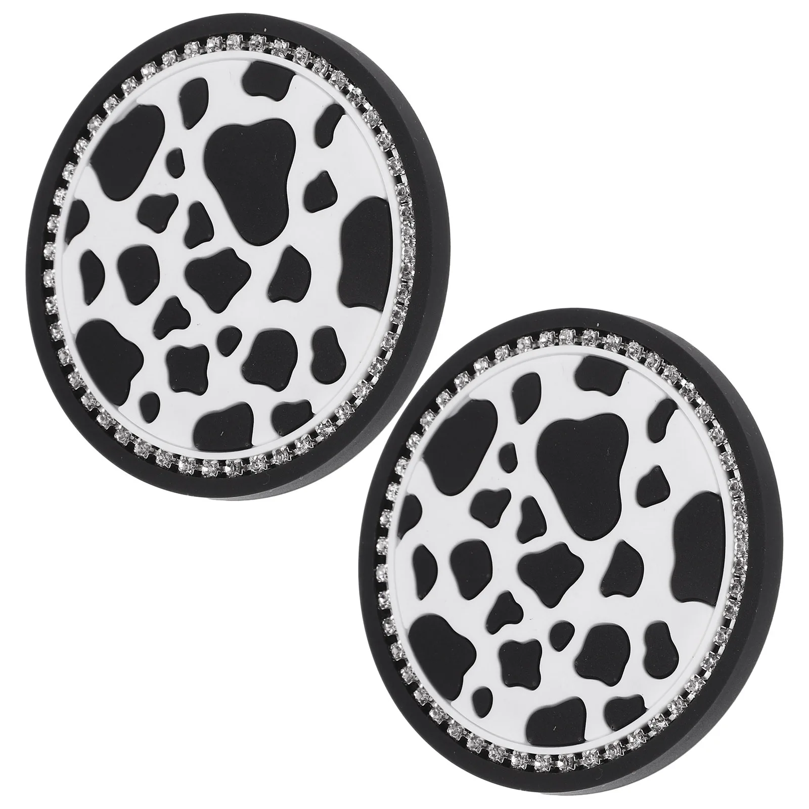 

2Pcs Car Cup Holder Coaster with Cow Pattern Anti Slip Water Cup Pad Stylish Interior Accessories for Vehicles