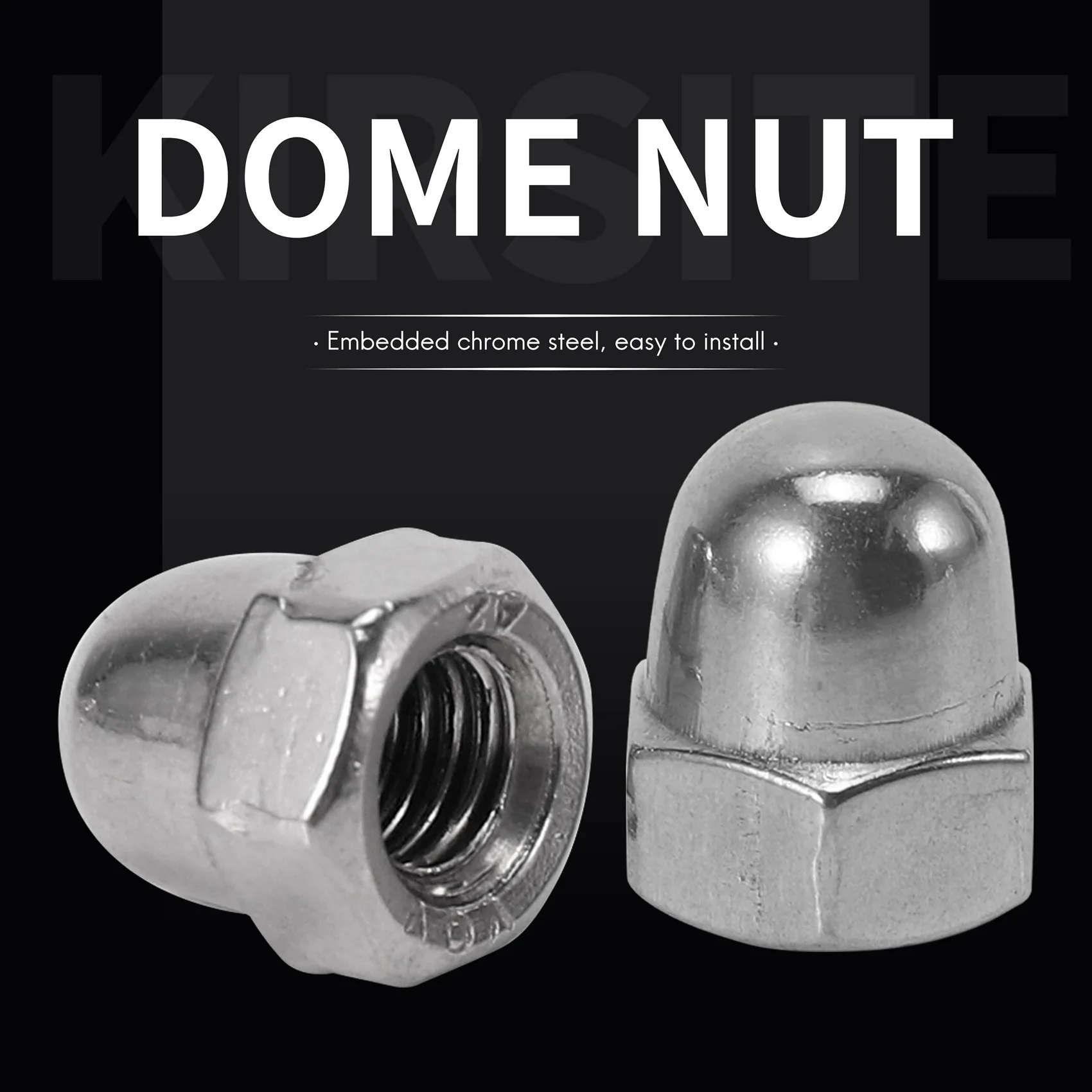 M6 Thread Dia Dome Head 304 Stainless Steel Cap Acorn Hex Nuts 20Pcs