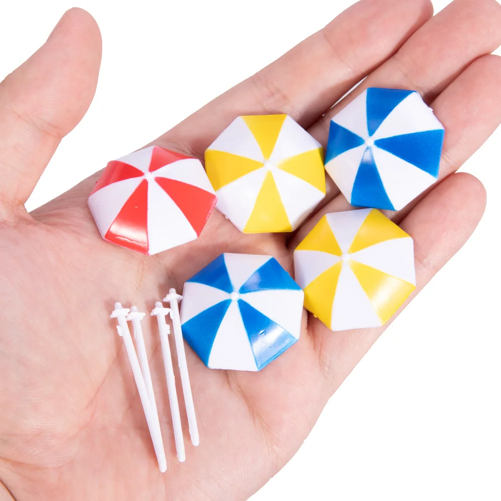 2PCS Miniature Sunumbrella 1:200-1:75 ABS Plastic Model Toys Parasol Beach Scenery Diy Model Making for Diorama Random Colors
